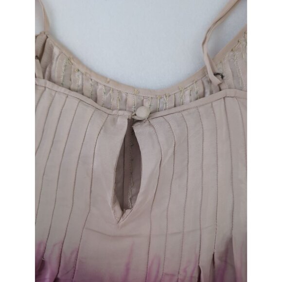 Fumblin Foe Tank Top Women S Pink Ombre Silk Chain Embelished Whimsical Festival - Picture 4 of 10